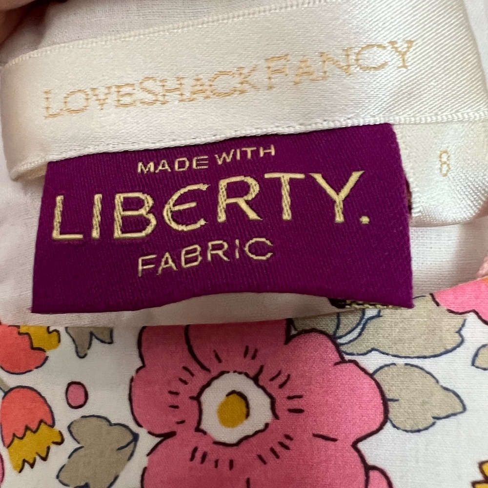 LoveShackFancy Genetta Painted Buds Mini Ruffle Dress Size 8 - Picture 6 of 8